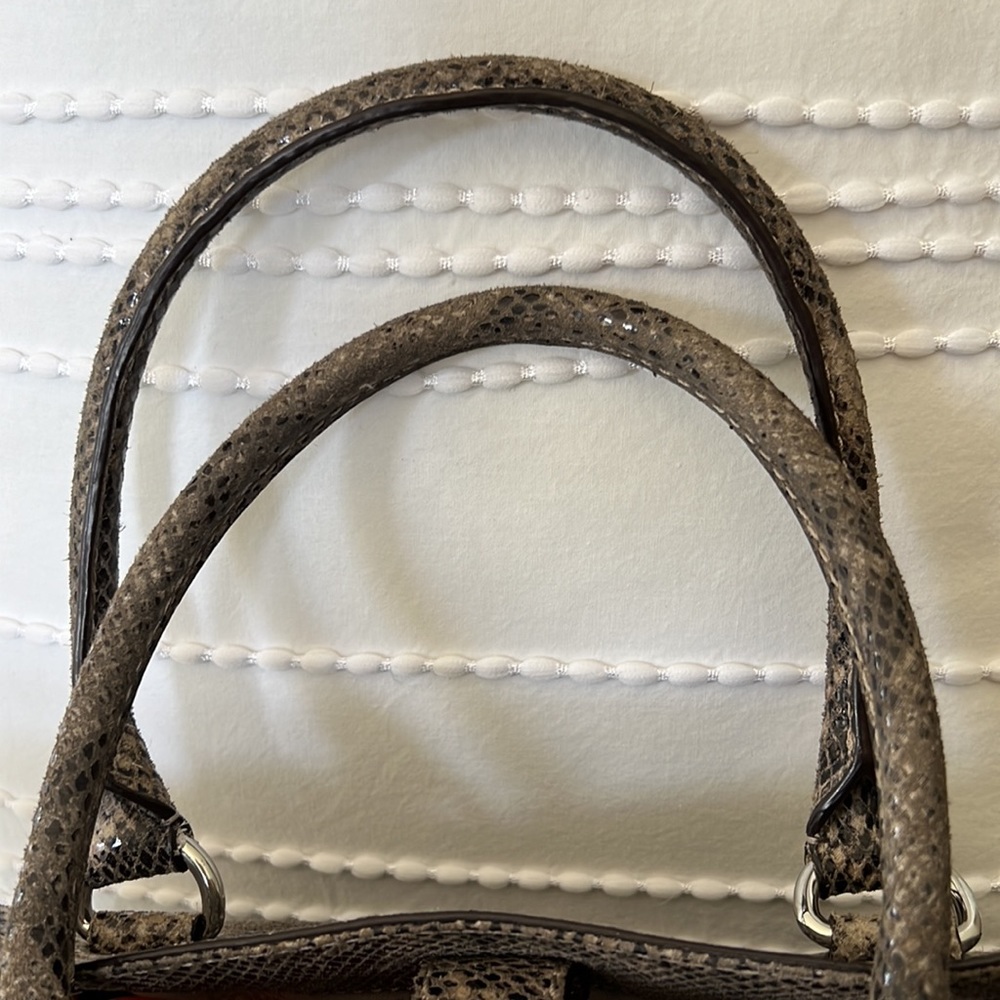 Michael Kors Shiny Embossed Reptile Print Satchel - Picture 5 of 16